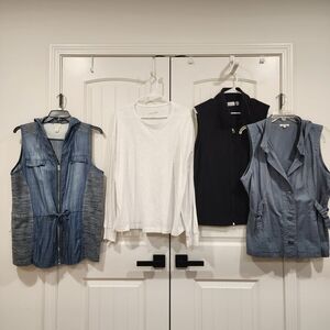 Price For All Four!  Stylish Vest and Top Collection. Plus Size